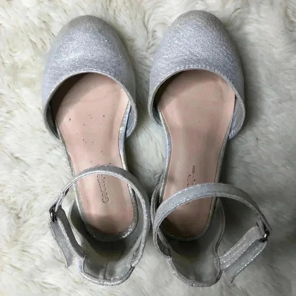 George Girls Silver Shoes Size 9 - Picture 5 of 11
